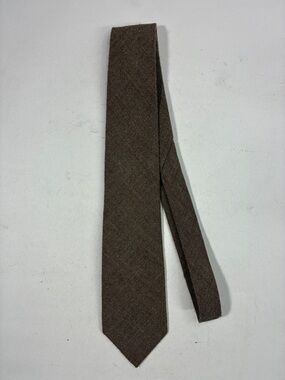 Men's Brown Textured Wool-Blend Tie